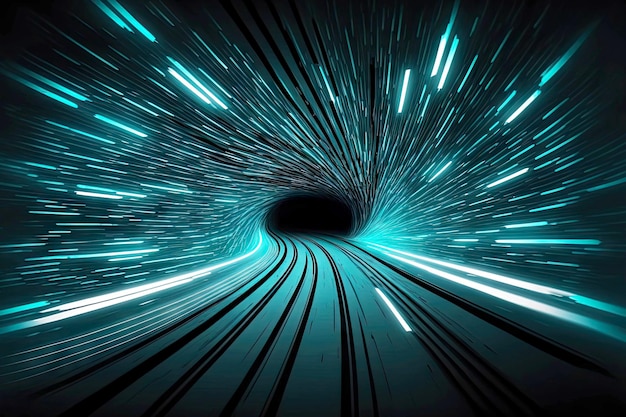 Foto fondo de efecto de velocidad de movimiento de túnel futurista creado con ai generativo