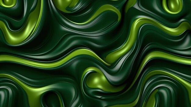 fondo elegante verde oscuro con textura de plástico derretido de onda curva