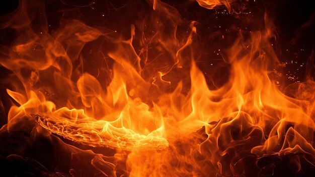 Fondo con el elemento ardiente del fuego que crea una pantalla visualmente cautivadora y dinámica Generative Ai