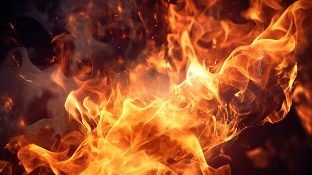 Fondo con el elemento ardiente del fuego que crea una pantalla visualmente cautivadora y dinámica Generative Ai