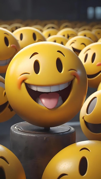 El fondo del emoticon de la sonrisa feliz 3D