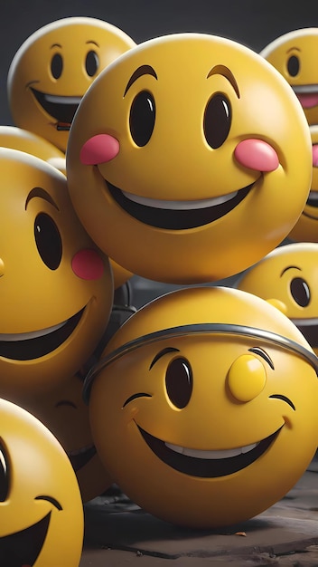 El fondo del emoticon de la sonrisa feliz 3D