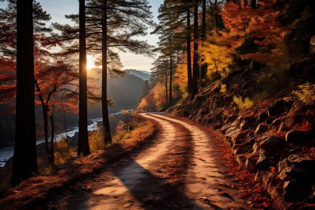 Foto fondo encantadora escapada de otoño explorando los vibrantes colores de la naturaleza en un parque tranquilo