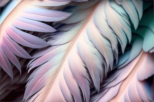 Fondo de enfoque suave de plumas de pájaro en tono azul