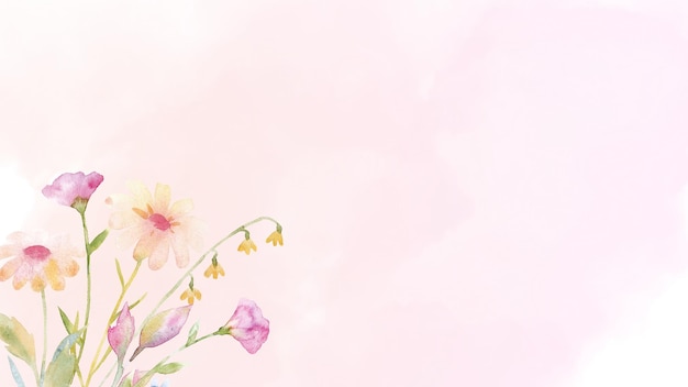 El fondo es de acuarela, la flor es de estilo minimalista.