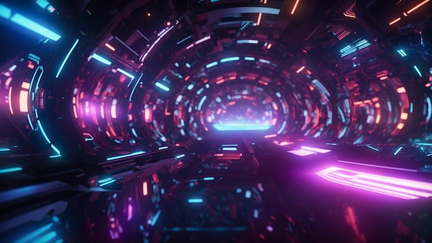 Fondo de escenario de colores vivos azul claro y rosa de ciencia ficción de neón futurista