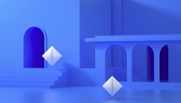 Fondo de escenario geométrico abstracto de representación 3D para exhibición cosmética