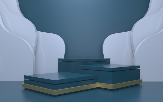 Fondo de escenario de podio de renderizado 3D minimalista