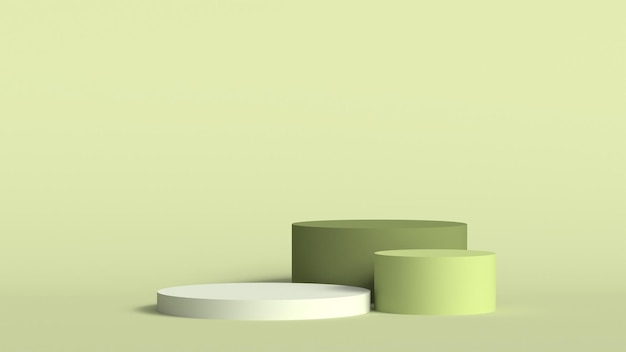 Fondo de escenario verde 3D con luz natural
