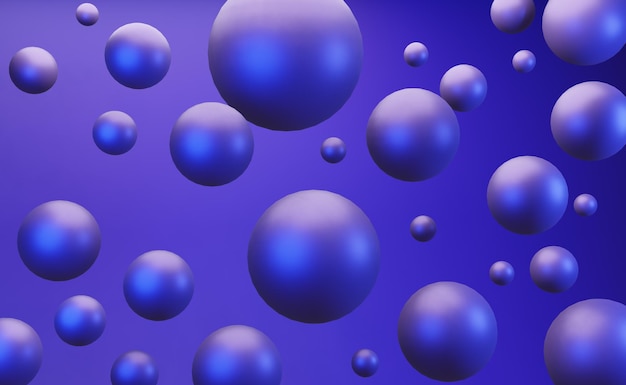 Fondo de esfera abstracta Telón de fondo azul Representación 3d