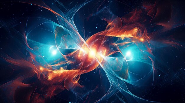 Fondo espacial abstracto con estrellas y nebulosa imagen generada por computadora