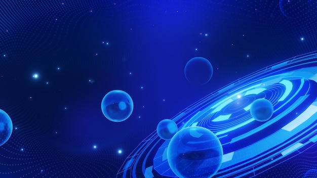 Fondo espacial abstracto de la tecnología azul