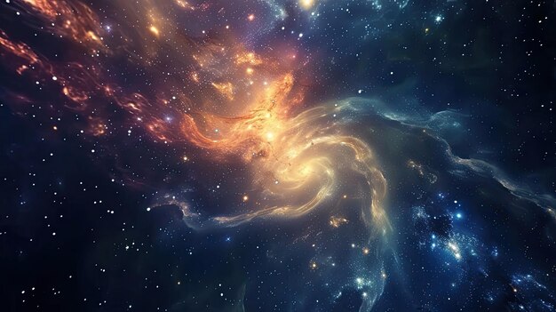 Fondo espacial con galaxia Maravillas cósmicas Esplendor celestial Viaje interestelar Fenómenos de exploración del espacio profundo Generados por IA