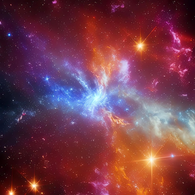 Fondo espacial con nebulosa realista IA generativa