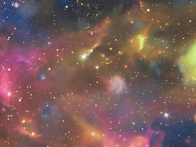 Fondo espacial con polvo de estrellas y estrellas brillantes cosmos colorido realista con nebulosa y Vía Láctea