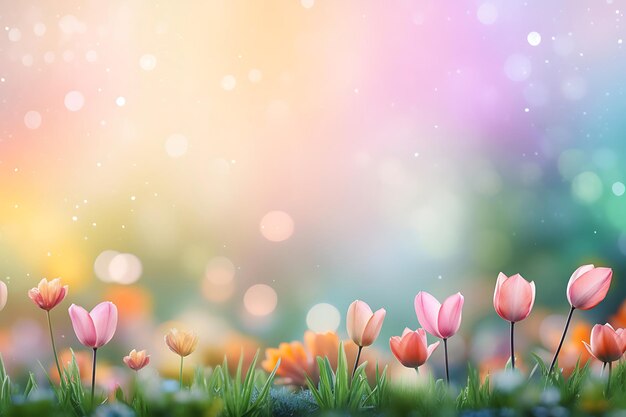 Foto el fondo y el espacio de copia borrosos de spring bokeh