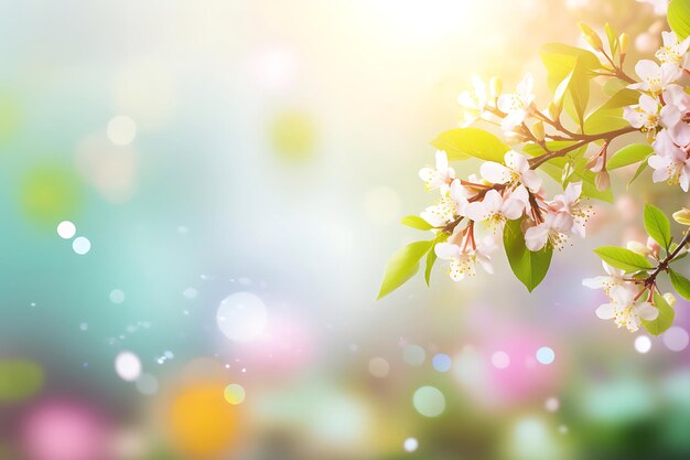 El fondo y el espacio de copia borrosos de Spring Bokeh