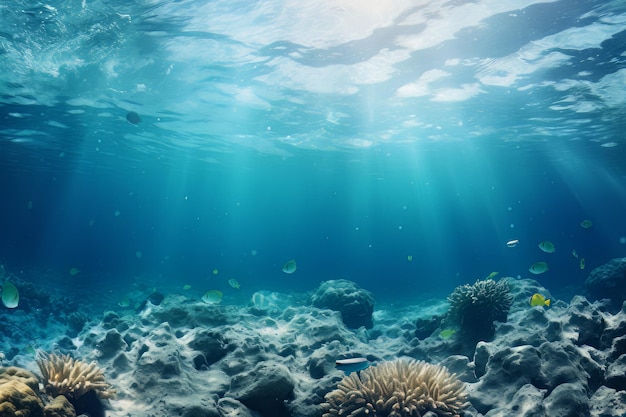 Fondo de espacio de copia submarina de conservación del océano