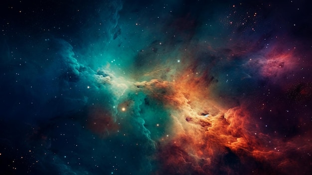 Fondo del espacio de la galaxia de la acuarela IA generativa