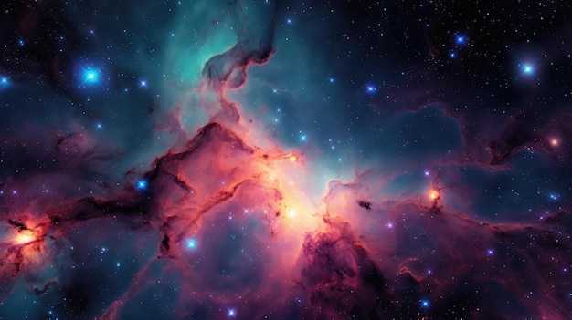 Fondo de espacio y nebulosa