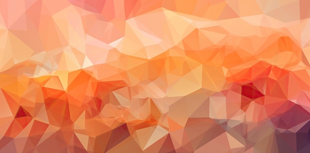 Fondo de espacio poligonal naranja marrón abstracto IA generativa