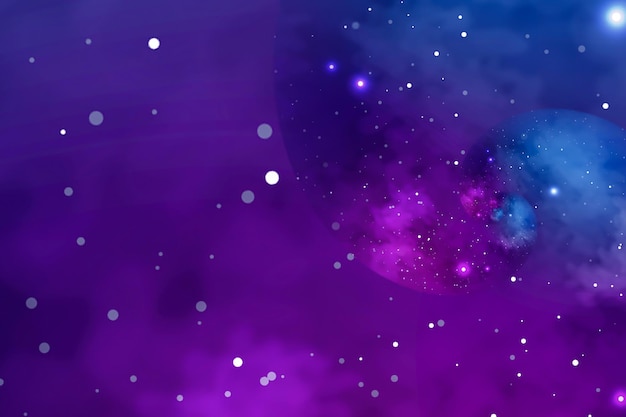 Fondo del espacio ultraterrestre profundo con estrellas y nebulosas en azul y morado