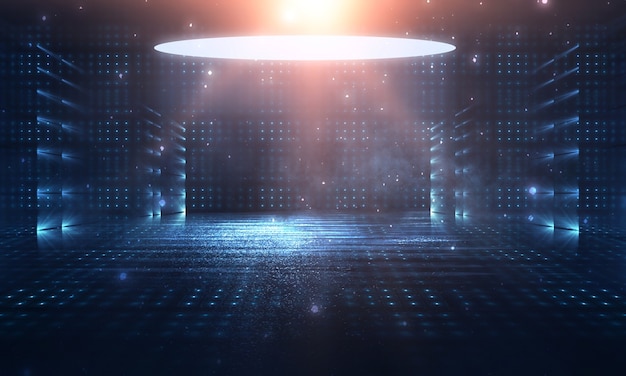 El fondo del espectáculo en el escenario vacío