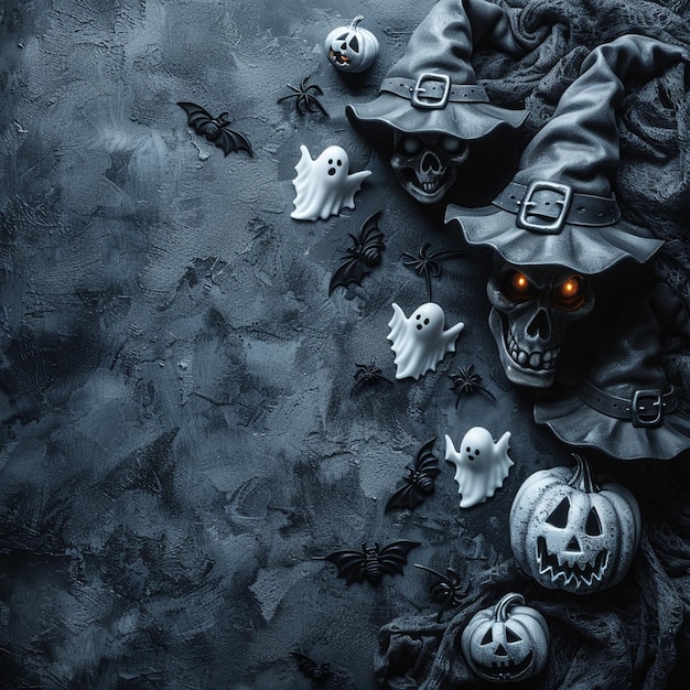 Foto el fondo espeluznante de halloween el papel tapiz gris horrible