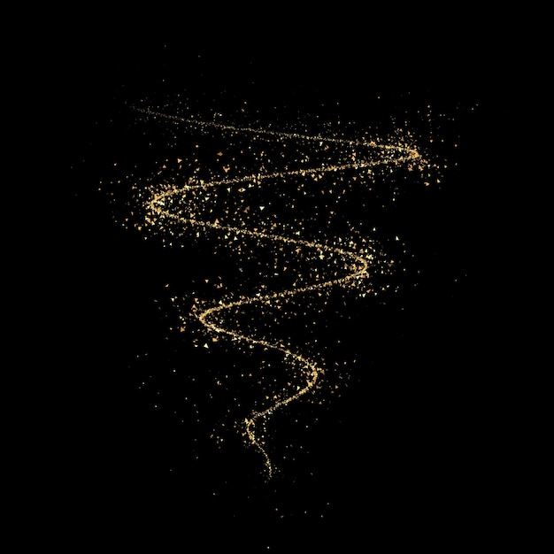 Fondo de espiral de abstracción de partículas negro. Imagen 3d, renderizado 3d.