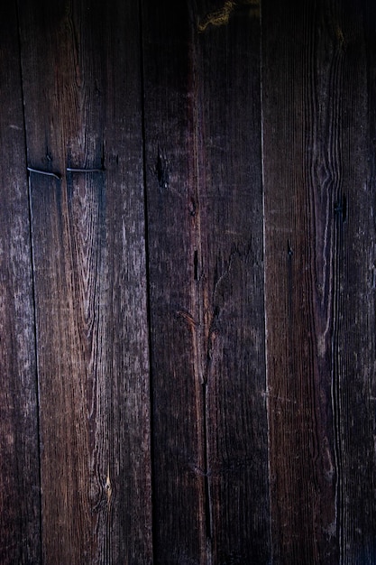 El fondo está hecho de viejos tablones de madera Primer plano de la vieja pared de madera