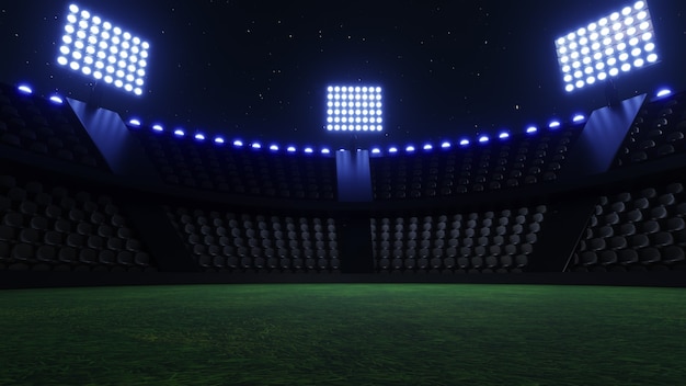 Fondo del estadio deportivo luces intermitentes Luces brillantes del estadio