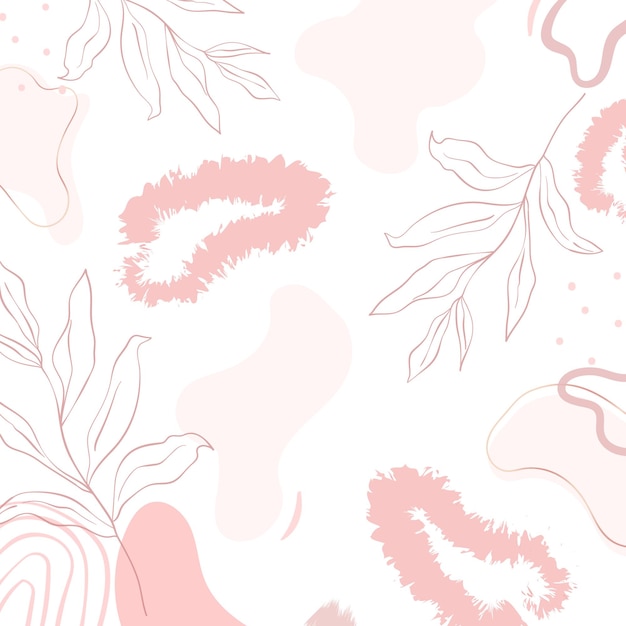 Fondo estampado botánico rosa