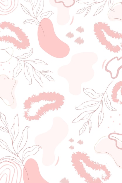 Fondo estampado botánico rosa