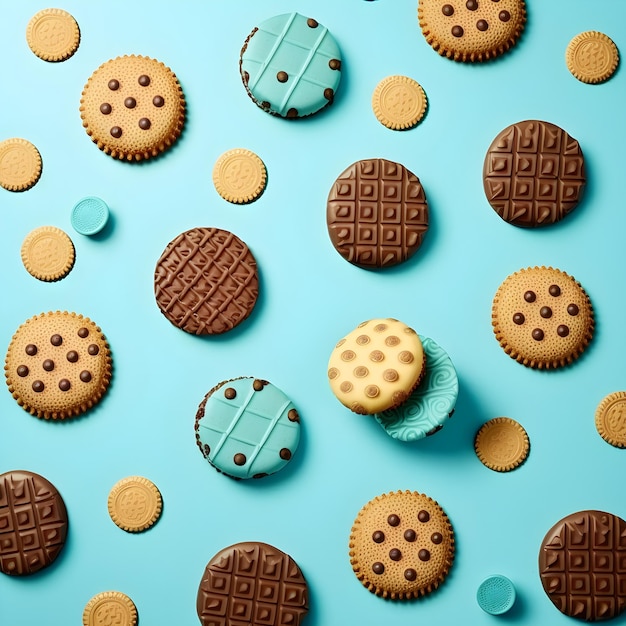 fondo estampado con diferentes galletas