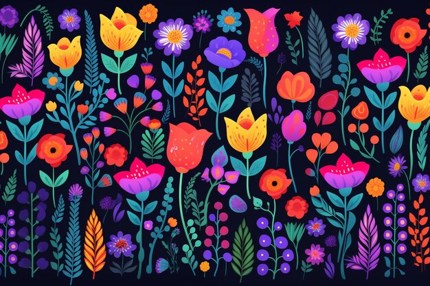 Foto fondo con estampado floral de colores