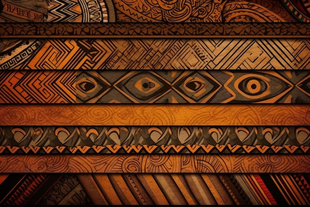 Fondo estampado con patrones africanos Concepto de cultura de colores africanos IA generativa