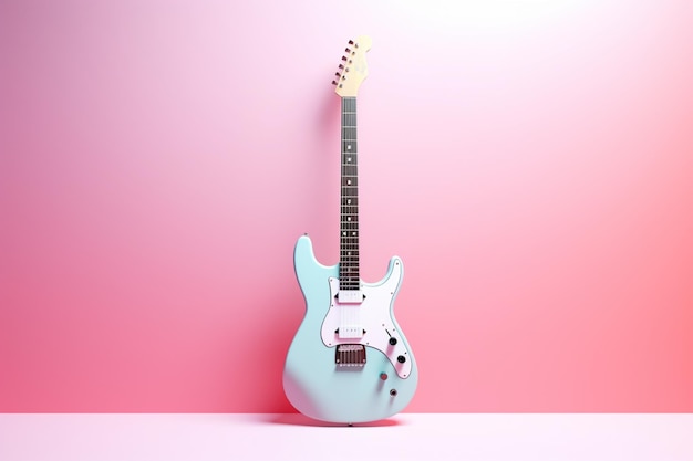 Fondo de estandarte minimalista con una guitarra eléctrica