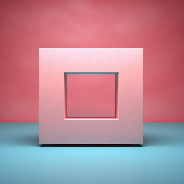Foto fondo estético abstracto con formas geométricas y nubes.