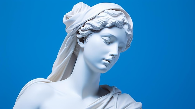 Fondo estético del busto de una mujer griega