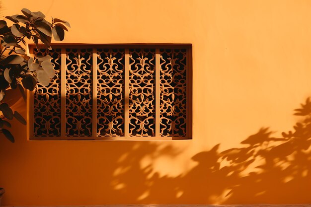 Fondo estético con sombra de ventana durante la hora dorada