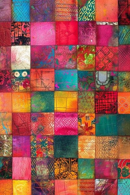 un fondo de estilo patchwork inspirado en Holi
