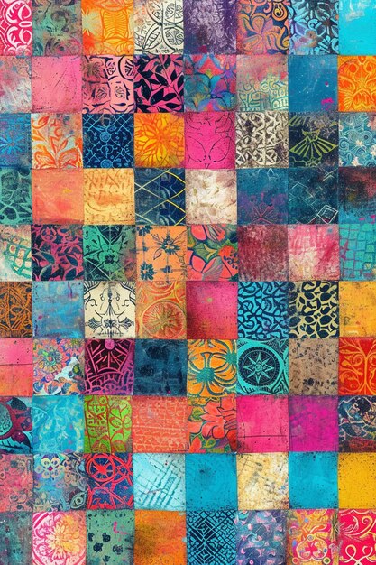 un fondo de estilo patchwork inspirado en Holi