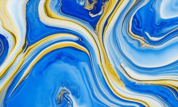 Fondo de estilo pintura al óleo de mármol azul y dorado