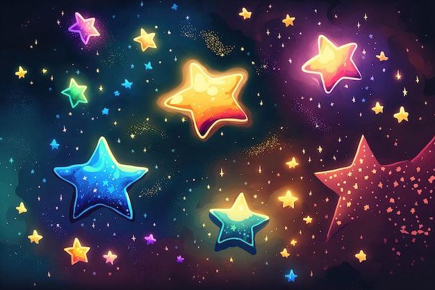 Foto un fondo con estrellas deslumbrantes