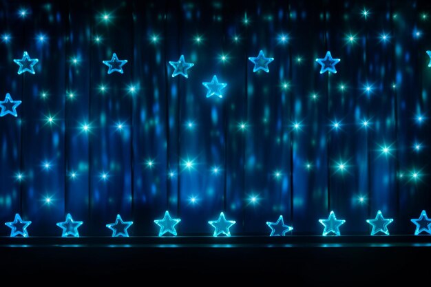 Fondo de estrellas de luz de neón azul