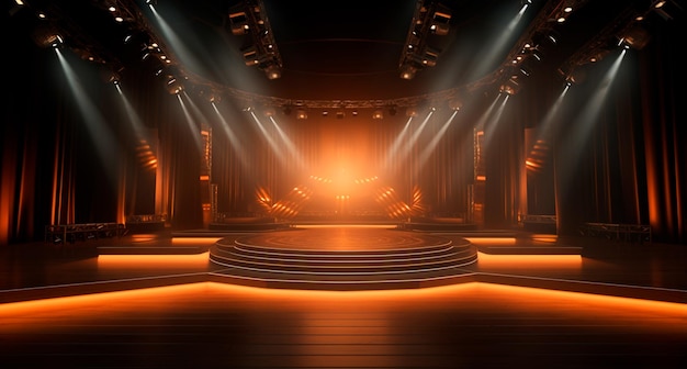 Foto fondo de estructura de escenario con luces.