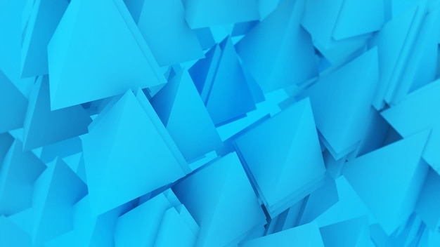 Fondo de estructura de pirámide de triángulo azul claro abstracto Fondo geométrico Representación 3d