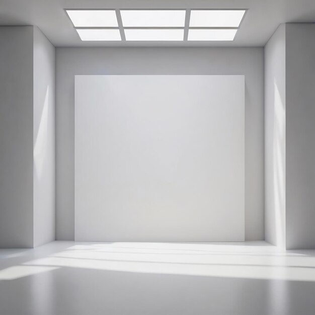 Fondo de estudio blanco abstracto para la presentación del producto habitación vacía con sombras de la pantalla de la ventana