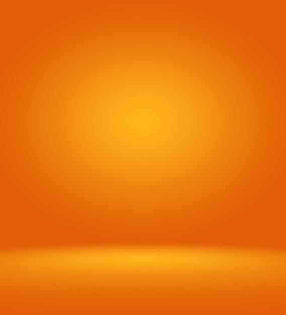 Fondo de estudio fotográfico naranja vertical con viñeta suave. Fondo degradado suave. Fondo de estudio de lienzo pintado.