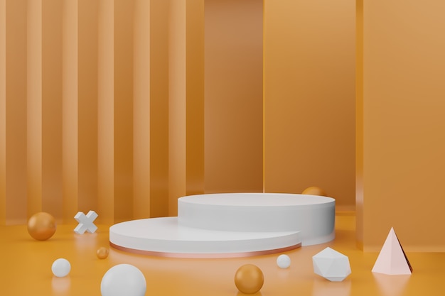 Fondo de estudio de podio mínimo premium para exhibición de productos. Render 3d de escena de fondo abstracto para publicidad de productos.